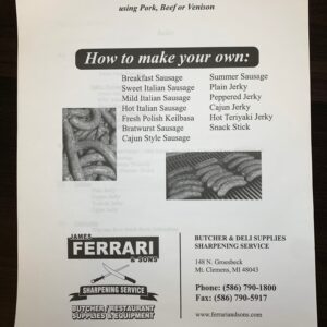 Ferrari's Sausage & Jerky Making at Home